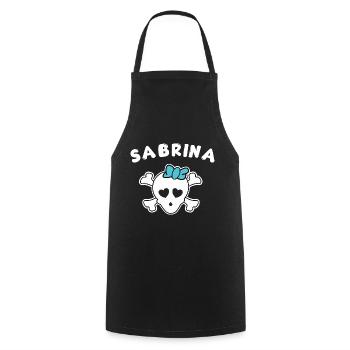 Piratin Sabrina Design für Mädchen und Frauen - Kochschürze - Schwarz - Vorne - AI Model Male 185 dark (185cm)