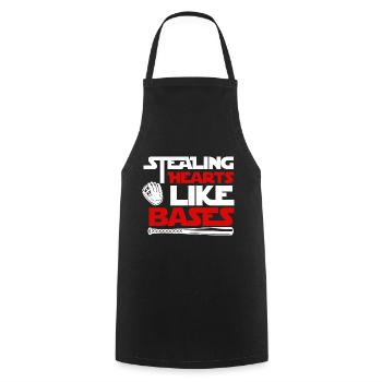 Baseball Player February 14 Valentine's Day Gift - Cooking Apron - black - Front - AI Model Male 185 dark (185cm)