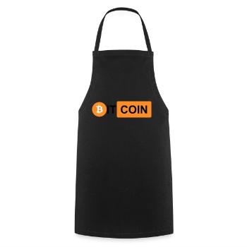 Krypto Bitcoin BTC prn 3 - Kochschürze - Schwarz - Vorne - AI Model Male 185 dark (185cm)