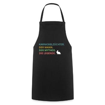 Lapin lapin drôle dictons cadeau - Tablier de cuisine - noir - Devant - AI Model Male 185 dark (185cm)