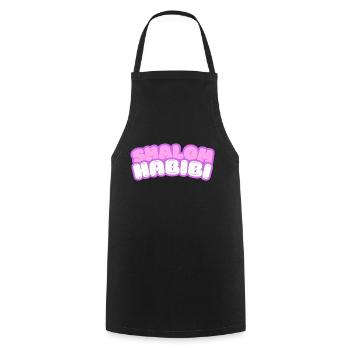 Shalom Habibi, Jewish, Muslim - Cooking Apron - black - Front - AI Model Male 185 dark (185cm)