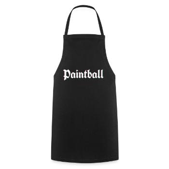 Rustic paintball logo with 3d distortion effect - Cooking Apron - black - Front - AI Model Male 185 dark (185cm)