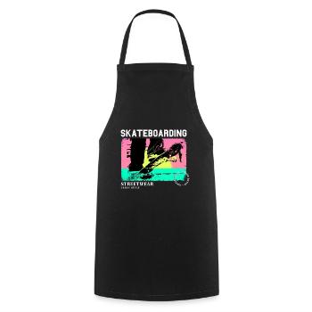 Skateboarding Skate Skater Skateboard Sk8 Vintage - Cooking Apron - black - Front - AI Model Male 185 dark (185cm)