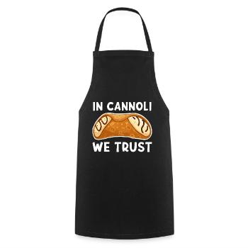 Chez Cannoli, nous faisons confiance Sicile Cannolo Italie Voyage - Tablier de cuisine - noir - Devant - AI Model Male 185 dark (185cm)