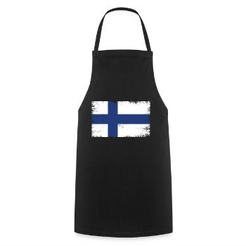 Finland Suomi Flag Flag - Cooking Apron - black - Front - AI Model Male 185 dark (185cm)