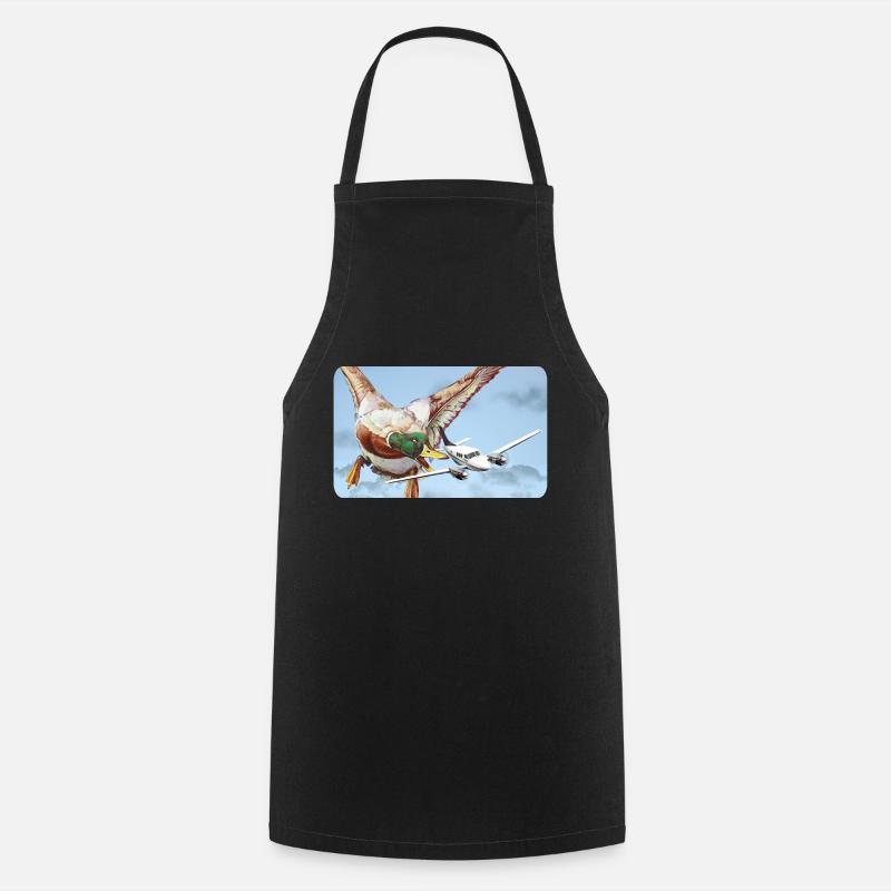 Attaque de canard (version 2 sans bulle de dialogue) - Tablier de cuisine - noir