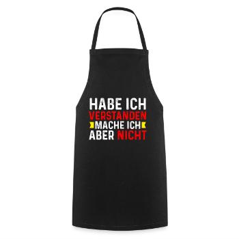 Das habe ich verstanden mache ich aber nicht - Kochschürze - Schwarz - Vorne - AI Model Male 185 dark (185cm)