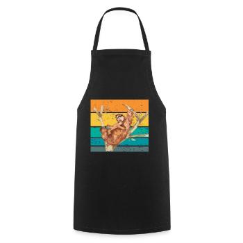 Mama sloth with sweet baby sloth sweet - Cooking Apron - black - Front - AI Model Male 185 dark (185cm)
