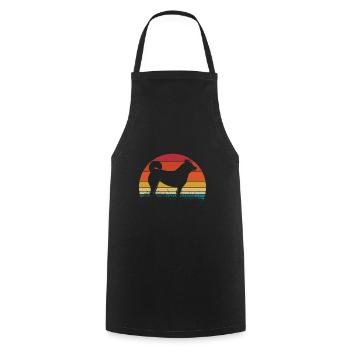 Shiba Inu Retro - Cooking Apron - black - Front - AI Model Male 185 dark (185cm)