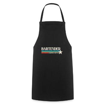 Bartender Retro - Cooking Apron - black - Front - AI Model Male 185 dark (185cm)