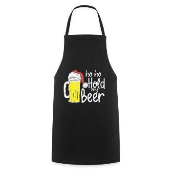 Funny Christmas In July, Ho Ho Hold My Beer - Cooking Apron - black - Front - AI Model Male 185 dark (185cm)