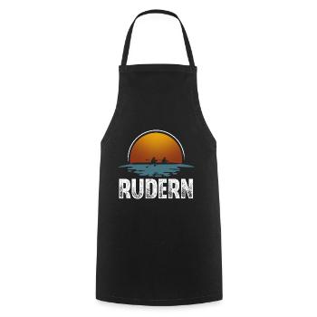 Rudern Ruderer Ruderboot Vintage - Kochschürze - Schwarz - Vorne - AI Model Male 185 dark (185cm)