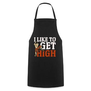 I want to go high Climber Boulderer Boulderer - Cooking Apron - black - Front - AI Model Male 185 dark (185cm)