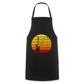 Retro Bass Guitar Bass Player Guitar - Cooking Apron - black - Front - AI Model Male 185 dark (185cm)