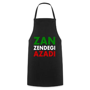 Zan zendegi azadi women life freedom - Cooking Apron - black - Front - AI Model Male 185 dark (185cm)