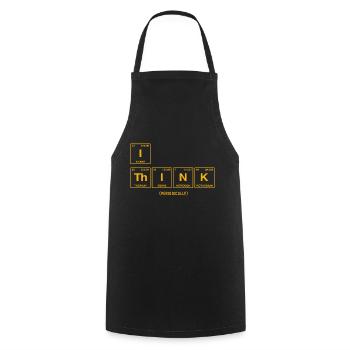 Je PENSE (périodiquement) - Tableau périodique satirique - Tablier de cuisine - noir - Devant - AI Model Male 185 dark (185cm)