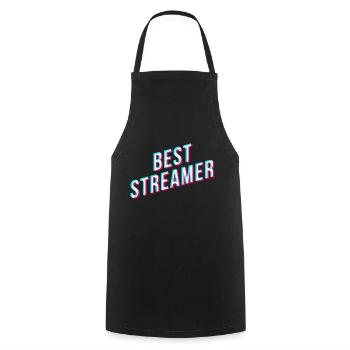 best streamer - für den besten streamer - Kochschürze - Schwarz - Vorne - AI Model Male 185 dark (185cm)