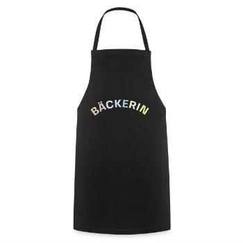 Bäckerin - Kochschürze - Schwarz - Vorne - AI Model Male 185 dark (185cm)