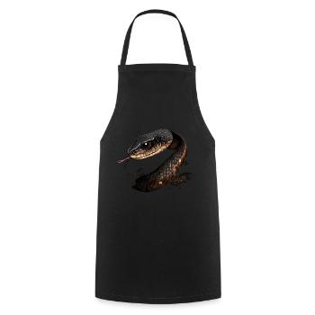 Schlange - Kochschürze - Schwarz - Vorne - AI Model Male 185 dark (185cm)