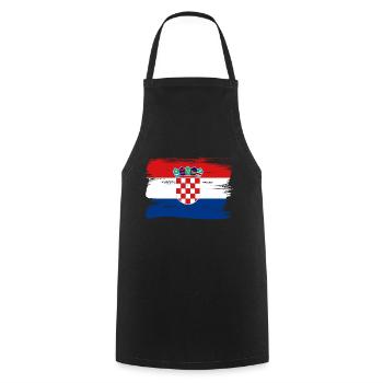 Drapeau de la Croatie Adriatique Zagreb Drapeau croate - Tablier de cuisine - noir - Devant - AI Model Male 185 dark (185cm)