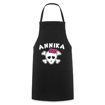 Piratin Annika Design für Mädchen und Frauen - Kochschürze - Schwarz - Vorne - AI Model Male 185 dark (185cm)