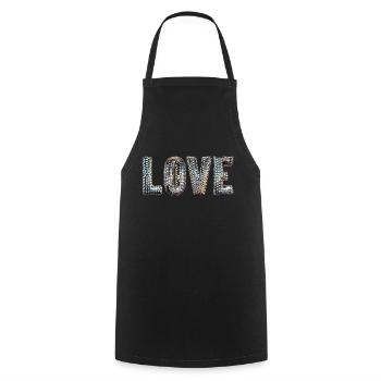 Disco Love - Cooking Apron - black - Front - AI Model Male 185 dark (185cm)