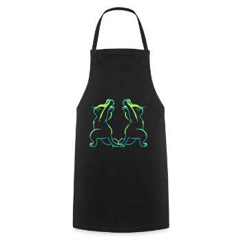 Yoga Vintage Rétro des années 80 Chats des années 90 - Tablier de cuisine - noir - Devant - AI Model Male 185 dark (185cm)