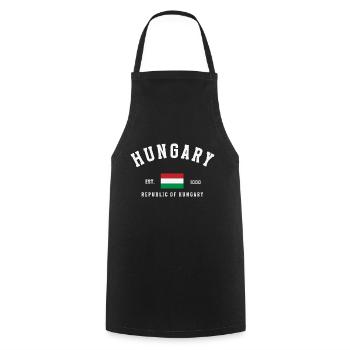 Hungary Est 1000 Vintage - Cooking Apron - black - Front - AI Model Male 185 dark (185cm)