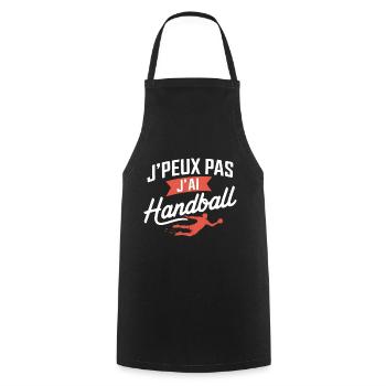Ich kann nicht, ich habe Handball - Kochschürze - Schwarz - Vorne - AI Model Male 185 dark (185cm)