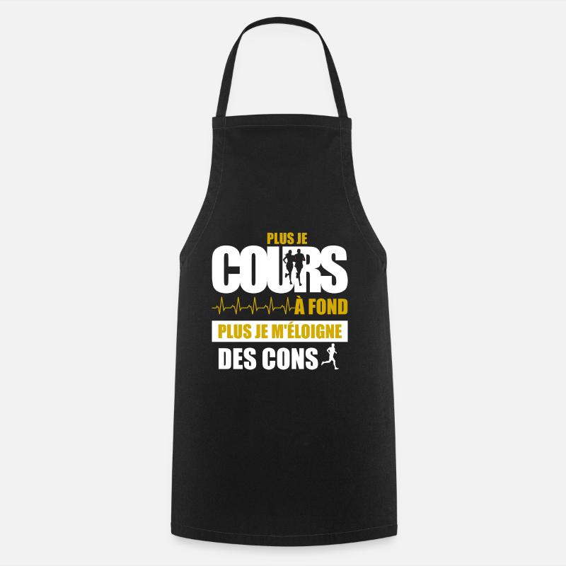 Plus je cours - Tablier de cuisine - noir