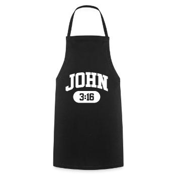 John 3:16 - Cooking Apron - black - Front - AI Model Male 185 dark (185cm)
