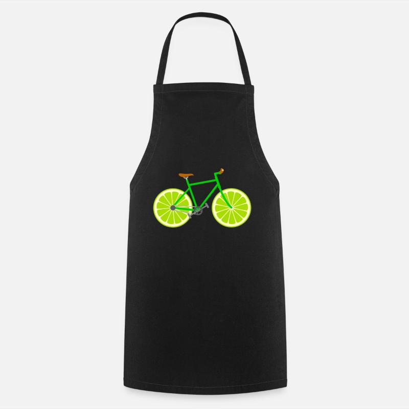 Fahrrad Obst Frucht Limette - Kochschürze - Schwarz