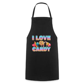 I Love Candy Süßigkeiten Süßigkeit Lolli Lutscher - Kochschürze - Schwarz - Vorne - AI Model Male 185 dark (185cm)