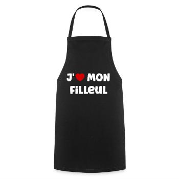 j'aime mon filleul - Tablier de cuisine - noir - Devant - AI Model Male 185 dark (185cm)