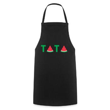 TATA PASTEQUE - Tablier de cuisine - noir - Devant - AI Model Male 185 dark (185cm)