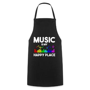 Music Is My Happy Place Music Musicians - Cooking Apron - black - Front - AI Model Male 185 dark (185cm)