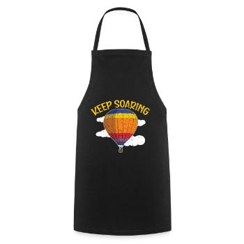 Hot air balloon lovers B continue to rise - Cooking Apron - black - Front - AI Model Male 185 dark (185cm)