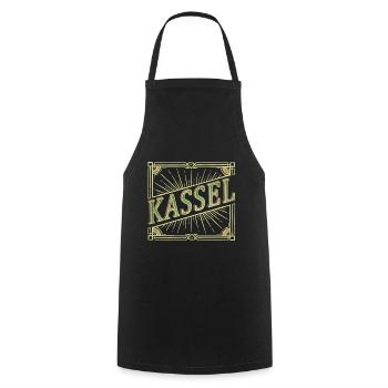Kassel Germany City Font Vintage Retro - Cooking Apron - black - Front - AI Model Male 185 dark (185cm)