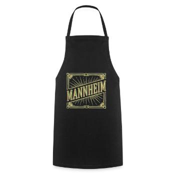 Mannheim Deutschland Stadt Schrift Vintage Retro - Kochschürze - Schwarz - Vorne - AI Model Male 185 dark (185cm)