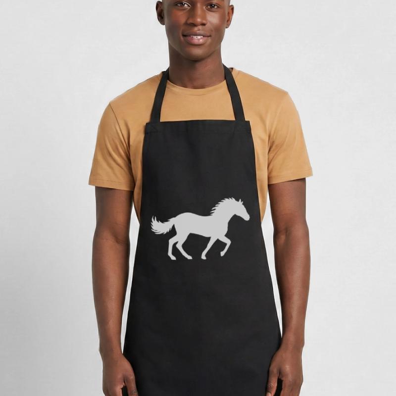 Conception de silhouette de cheval de course Tablier de cuisine