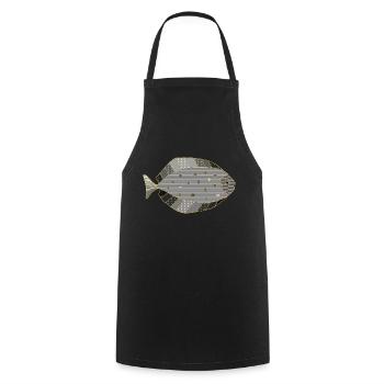 Fisch - Kochschürze - Schwarz - Vorne - AI Model Male 185 dark (185cm)