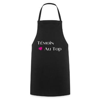 Témoin au top - Tablier de cuisine - noir - Devant - AI Model Male 185 dark (185cm)