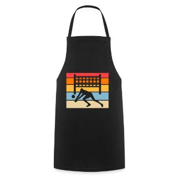Volleyball Player Retro Volleyball Player Volleyball - Cooking Apron - black - Front - AI Model Male 185 dark (185cm)