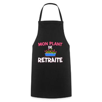 Retraite femme jardiniere humour jardin - Tablier de cuisine - noir - Devant - AI Model Male 185 dark (185cm)
