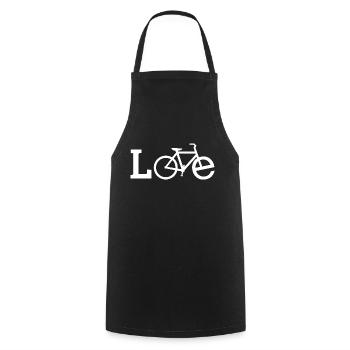 Vélo amour - Tablier de cuisine - noir - Devant - AI Model Male 185 dark (185cm)