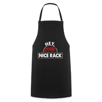 Hey Nice Rack Ribs Grill BBQ Short Ribs Rack - Kochschürze - Schwarz - Vorne - AI Model Male 185 dark (185cm)