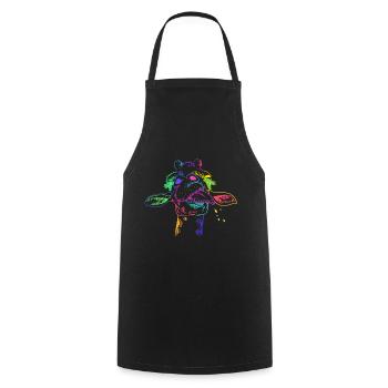 Girafe d’été Girafe Safari Afrique Enfants - Tablier de cuisine - noir - Devant - AI Model Male 185 dark (185cm)
