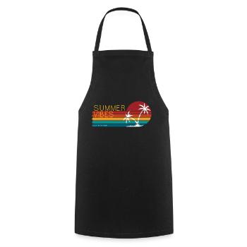 Summer Vibes Tropical Print Tee - Cooking Apron - black - Front - AI Model Male 185 dark (185cm)