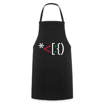 Ordinateur Santa Noël Emoticon Bart Christmas - Tablier de cuisine - noir - Devant - AI Model Male 185 dark (185cm)
