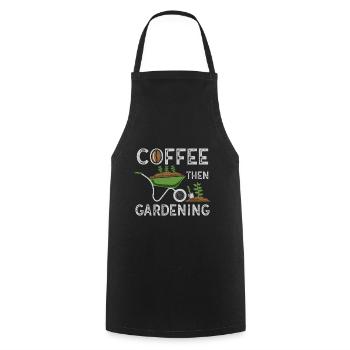 Coffee flowers herbs garden plants gardening - Cooking Apron - black - Front - AI Model Male 185 dark (185cm)
